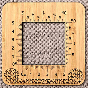 Tension Gauge (Square Ruler). Hand Drawn Knit Design