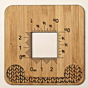 Tension Gauge (Square Ruler). Hand Drawn Knit Design