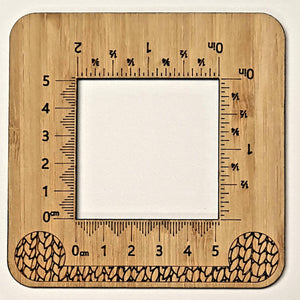 Tension Gauge (Square Ruler). Hand Drawn Knit Design