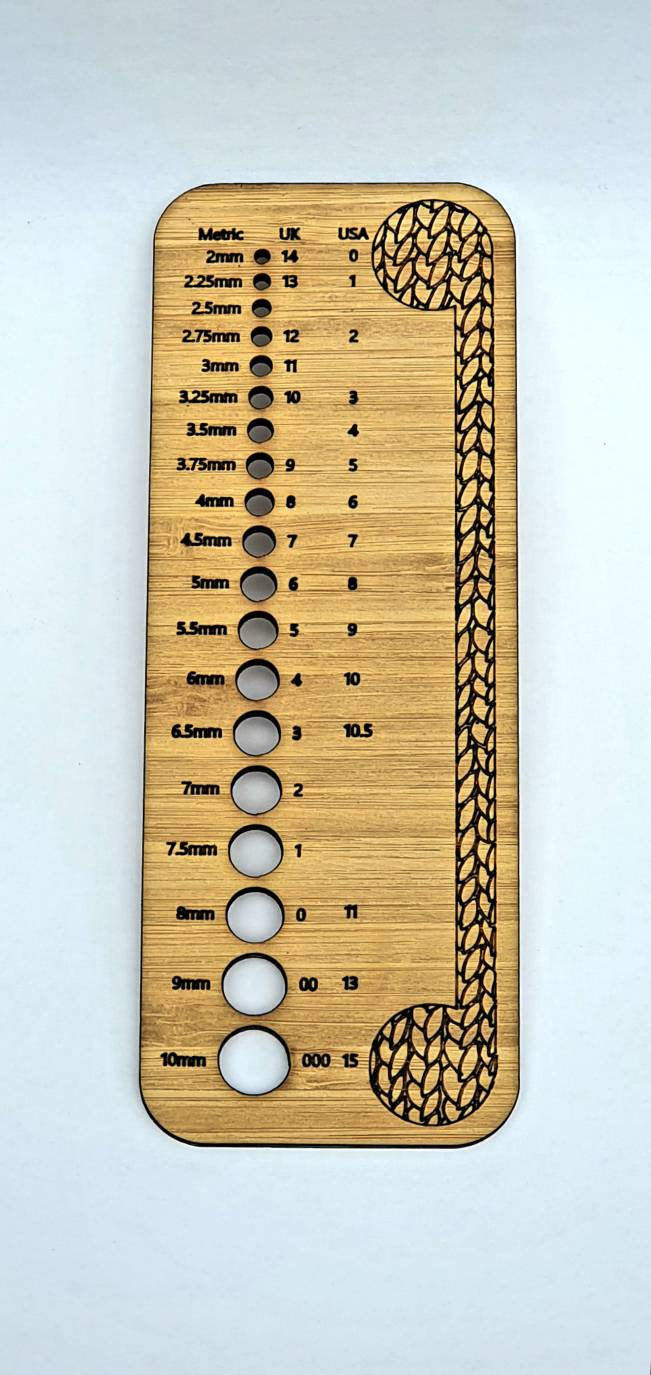 Needle Gauge. Hand Knitted Pattern Design